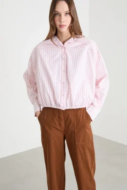 Camicia boxy - Bianco Rosa