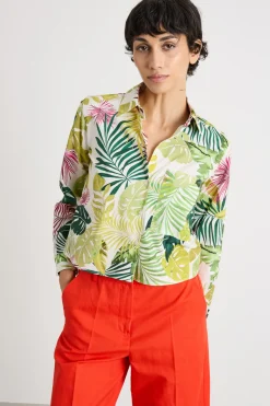 Camicia boxy - Bianco Verde