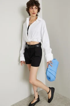 Camicia boxy con coulisse - Bianco