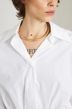 Camicia boxy con coulisse - Bianco