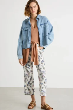 Camicia boxy con fondo asimmetrico - Azzurro