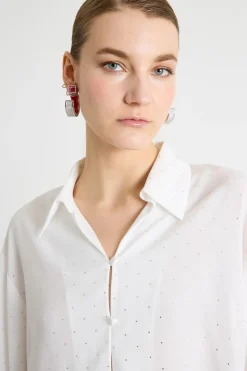 Camicia boxy con maniche ampie - Bianco