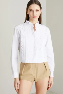 Camicia boxy con ricami - Bainco