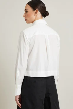 Camicia boxy in cotone - Bianco