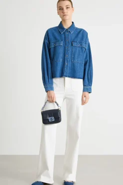 Camicia boxy in jeans - Blu