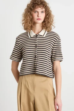 Camicia boxy in jersey - Marrone Beige