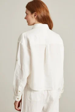 Camicia boxy in puro lino - Bianco