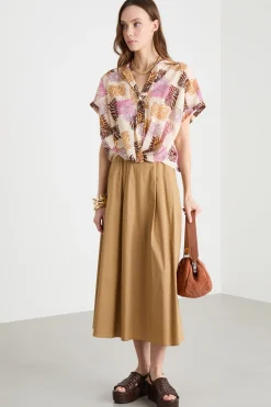 Camicia boxy stampata - Bianco