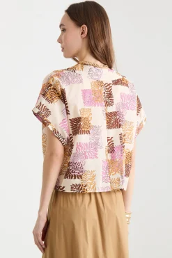 Camicia boxy stampata - Bianco