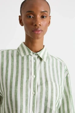 Camicia boxy - Verde Bianco