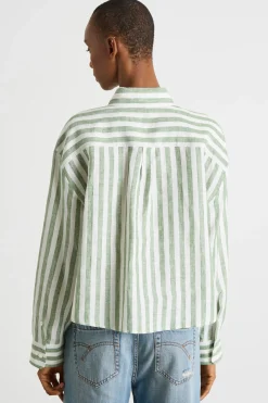 Camicia boxy - Verde Bianco