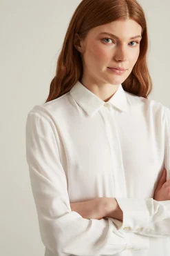 Camicia con accessorio a fiore - Bianco