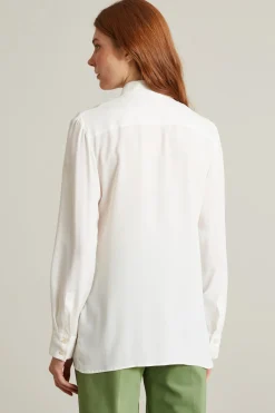 Camicia con accessorio a fiore - Bianco