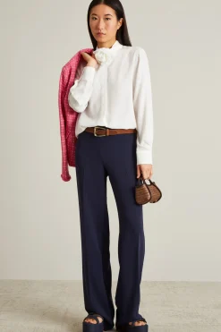 Camicia con accessorio a fiore - Bianco
