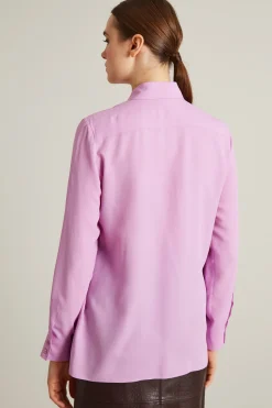 Camicia con accessorio a fiore - Rosa