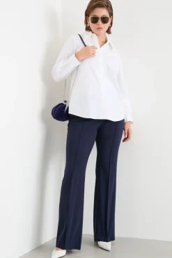 Camicia con bottoni rivestiti - Bianco