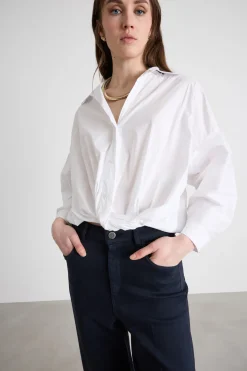 Camicia con fondo arricciato - Bianco
