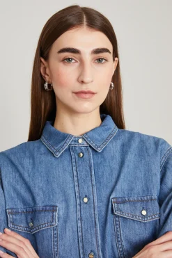 Camicia con maniche ampie - Blu