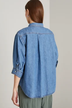 Camicia con maniche ampie - Blu