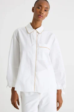 Camicia con maniche balloon - Bianco