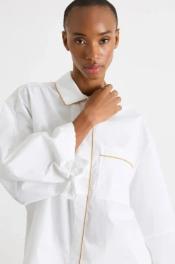 Camicia con maniche balloon - Bianco