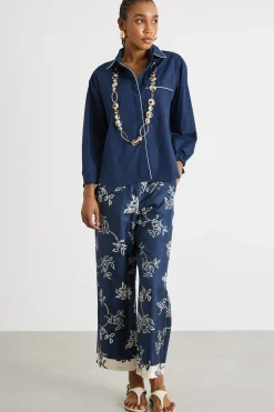 Camicia con maniche balloon - Blu
