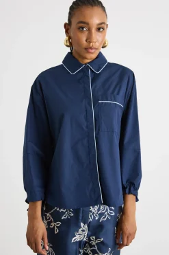 Camicia con maniche balloon - Blu