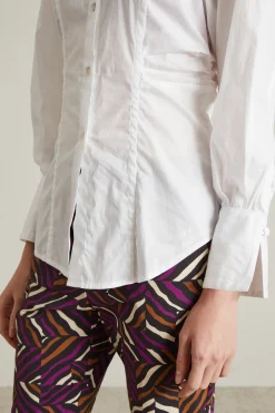 Camicia con motivo arricciato - Bianco