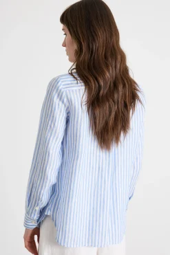 Camicia con motivo gessato - Azzurro Bianco