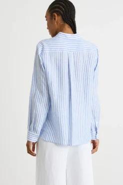 Camicia con motivo gessato - Azzurro Bianco