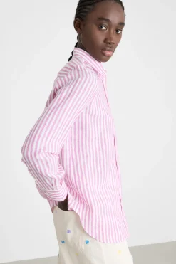 Camicia con motivo gessato - Rosa Bianco