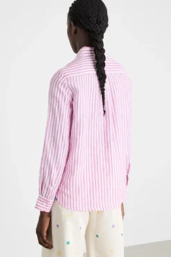 Camicia con motivo gessato - Rosa Bianco