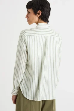 Camicia con motivo gessato - Verde Bianco