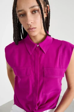 Camicia con nodo - Fuxia