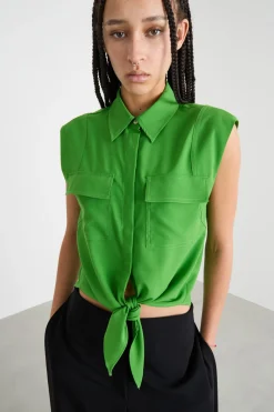 Camicia con nodo - Verde