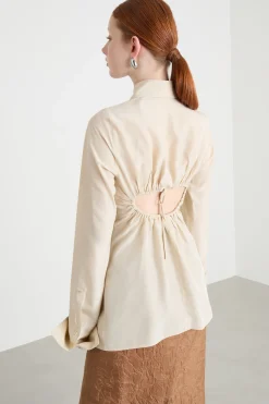 Camicia con oblò sul retro - Avorio