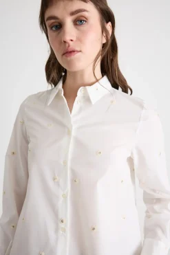 Camicia con paillettes - Bianco