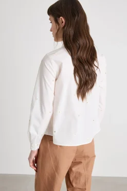 Camicia con paillettes - Bianco
