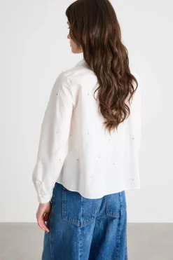 Camicia con paillettes - Bianco