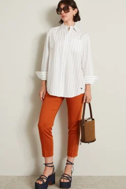 Camicia con pannello in seta - Bianco Crema