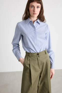 Camicia con ricami - Blu Bianco