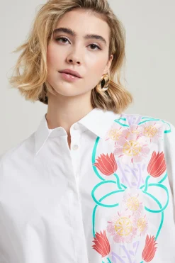 Camicia con ricamo - Bianco