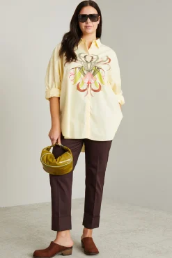 Camicia con ricamo - Giallo