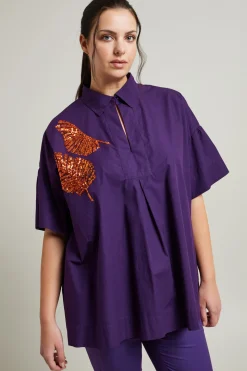 Camicia con ricamo - Viola