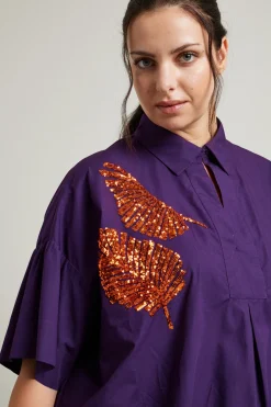 Camicia con ricamo - Viola