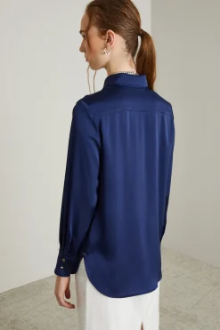 Camicia con tasche - Blu