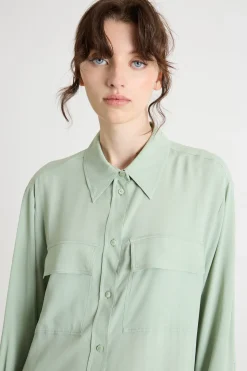 Camicia con tasche - Verde