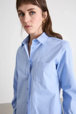 Camicia con taschino - Azzurro