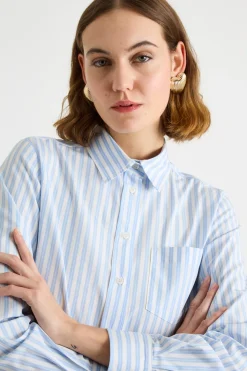 Camicia con taschino - Azzurro