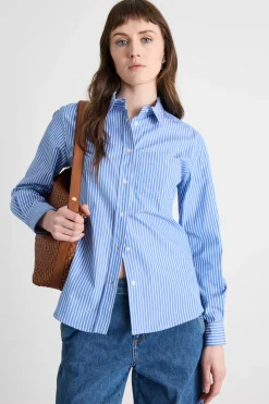 Camicia con taschino - Azzurro Bianco
